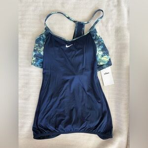 NWT! Nike Swim Blue and Green Layered Tankini Top